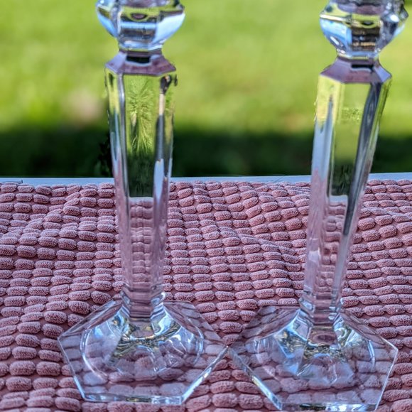 Set of two (2) crystal candlestick holders - Picture 6 of 13
